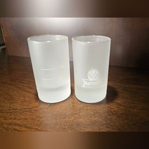 SET of (2) JAGERMEISTER Frosted Shot Glasses NWOT